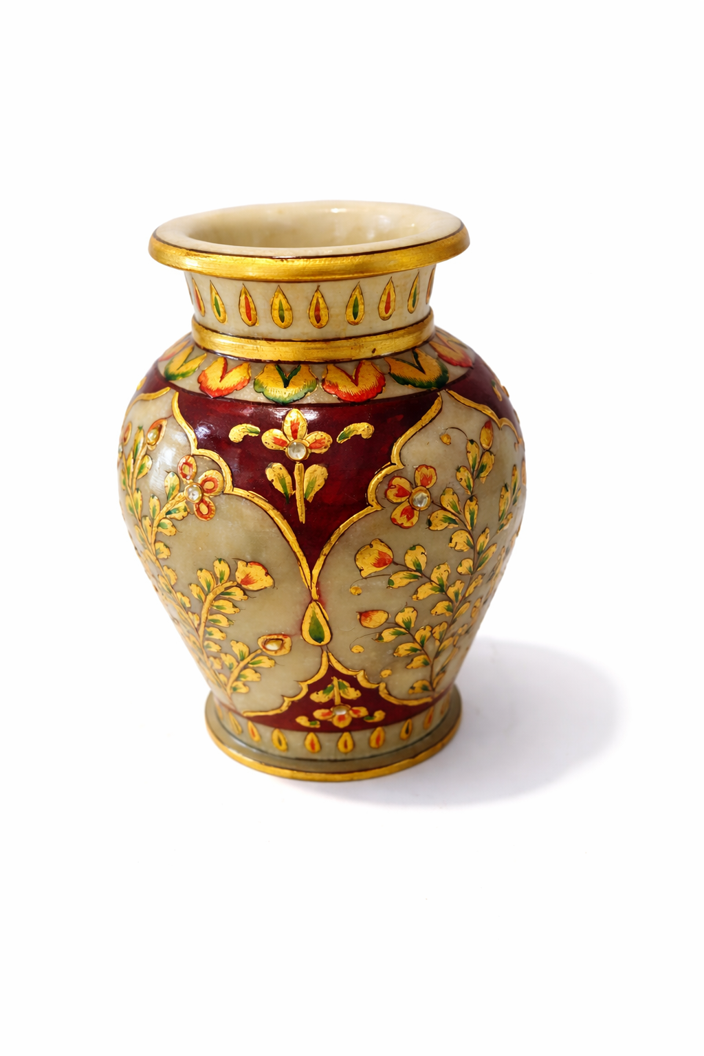 Khumali Crafts Classic White Marble Mini Flower Pot