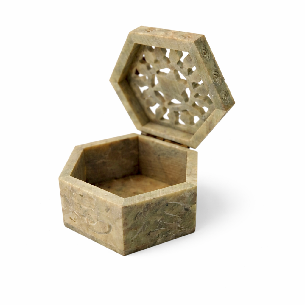 Undercut Green Stone Storage Box
