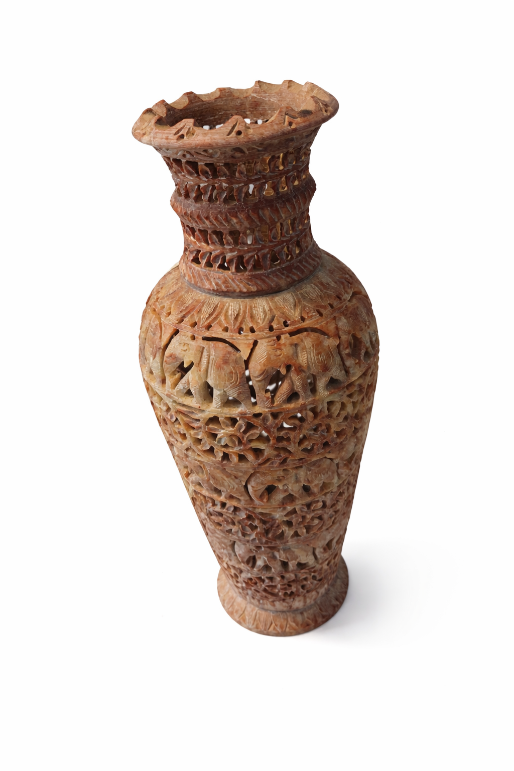 Khumali Crafts Handcrafted Elephant Design Marble Pot