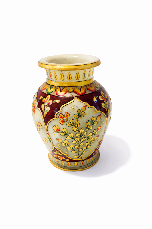 Khumali Crafts Classic White Marble Mini Flower Pot