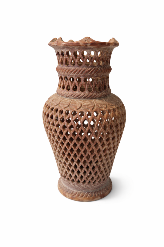 Khumali Crafts Decorative Jali Cut Marble Pot
