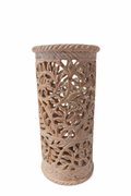 Handcrafted Green Marble Cylinder Flower Pot