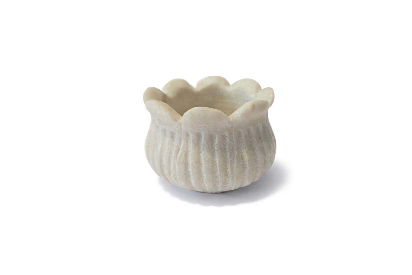Khumali Crafts Elegant White Stone Compact Planter