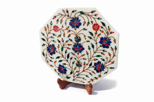 Khumali Crafts Premium Octagon Marble Decorative Plate