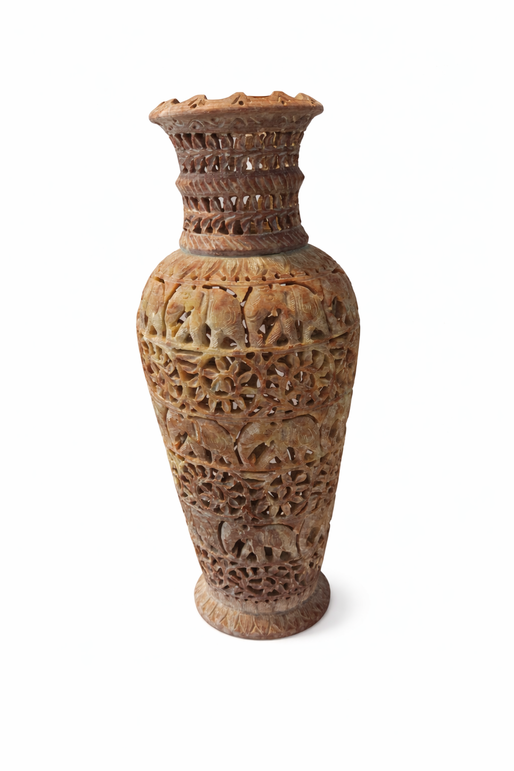 Khumali Crafts Handcrafted Elephant Design Marble Pot