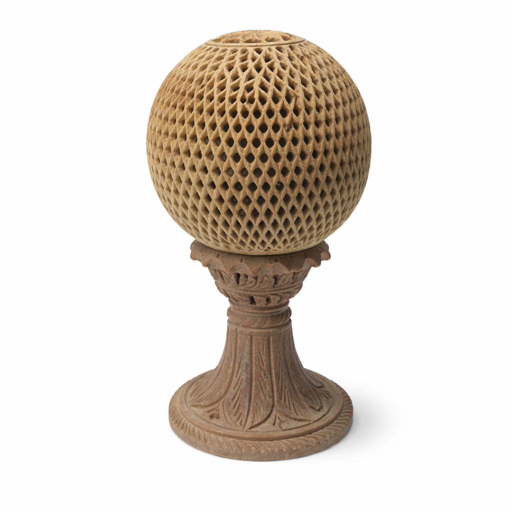 Undercut Green Stone Marble Decorative Lamp