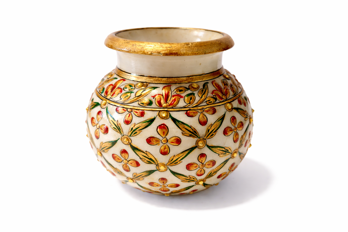 Khumali Crafts Traditional Golden Marble Kalash