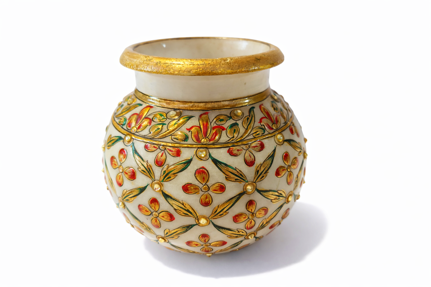 Khumali Crafts Traditional Golden Marble Kalash