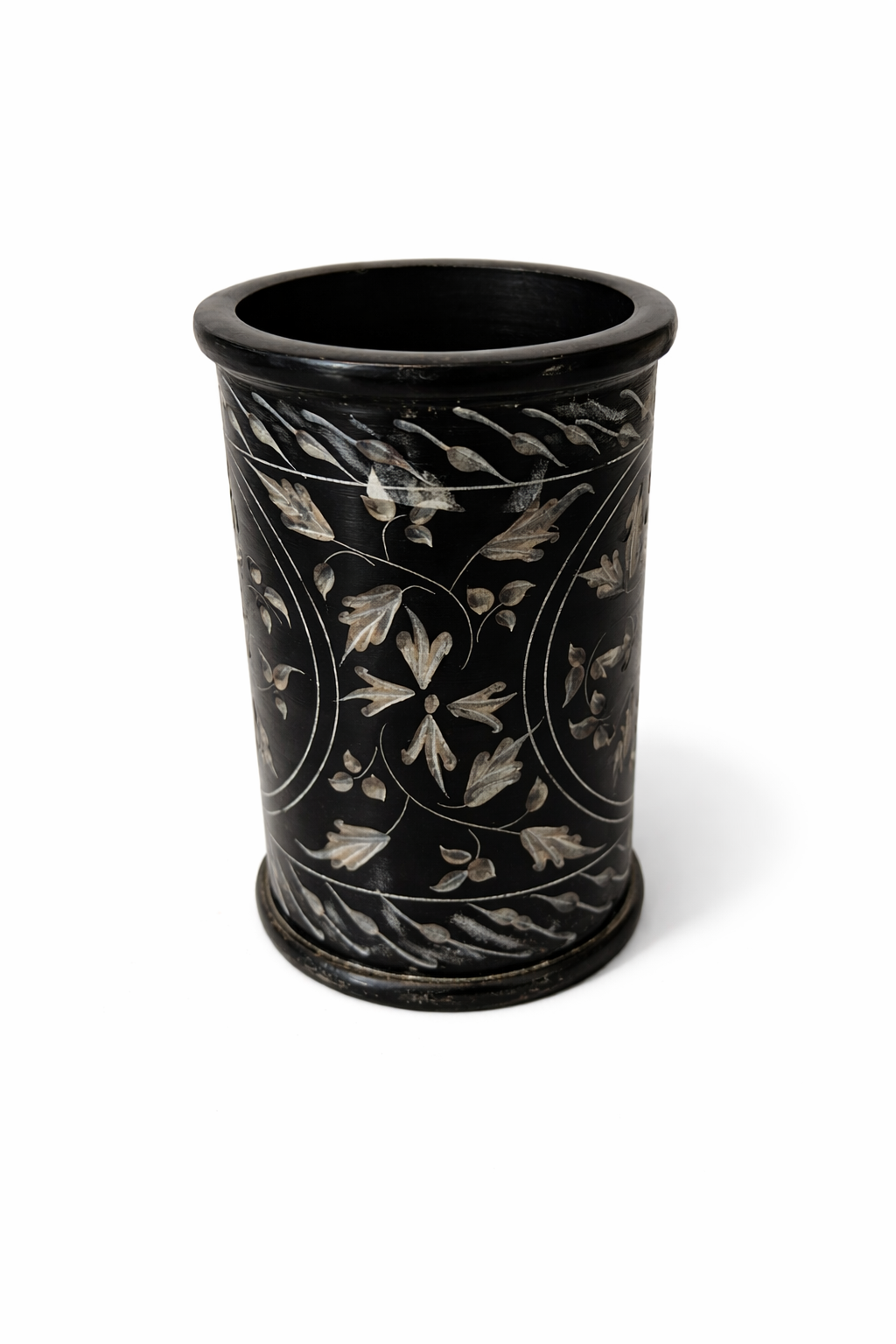 Khumali Crafts Black Stone Handcrafted Flower Pot