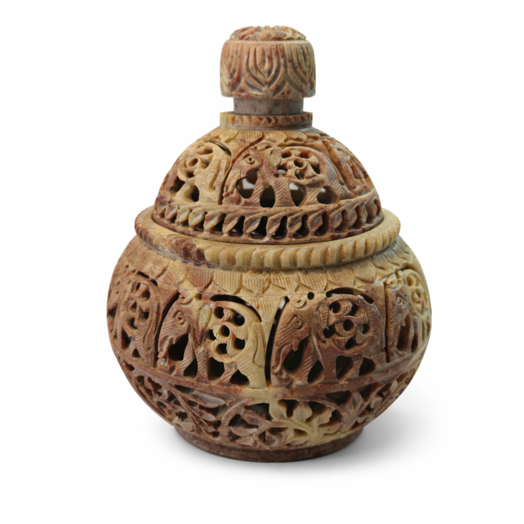 Khumali Crafts Heritage Stone Handi Showpiece