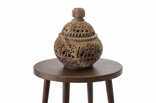 Khumali Crafts Heritage Stone Handi Showpiece