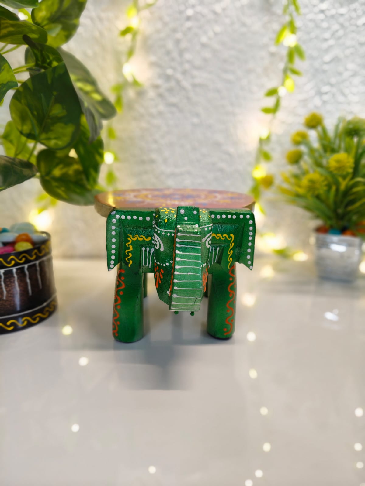 Wooden Mini 4inch Elephant stool