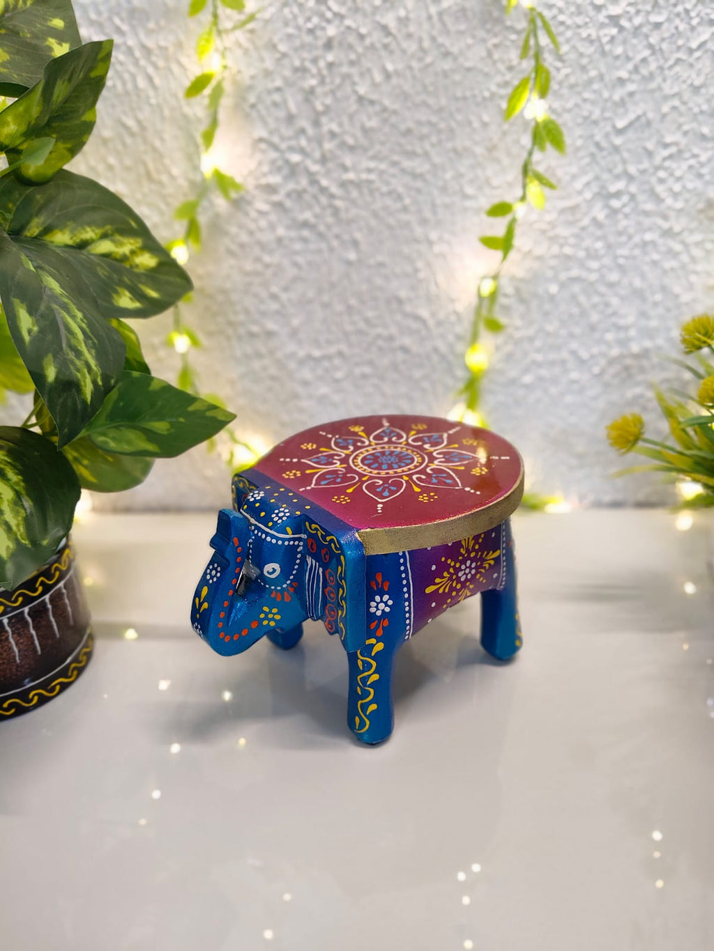 Wooden Mini 4inch Elephant stool