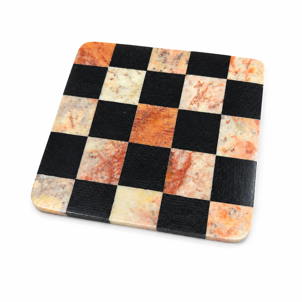 Classic Green Stone Chess Square Coaster