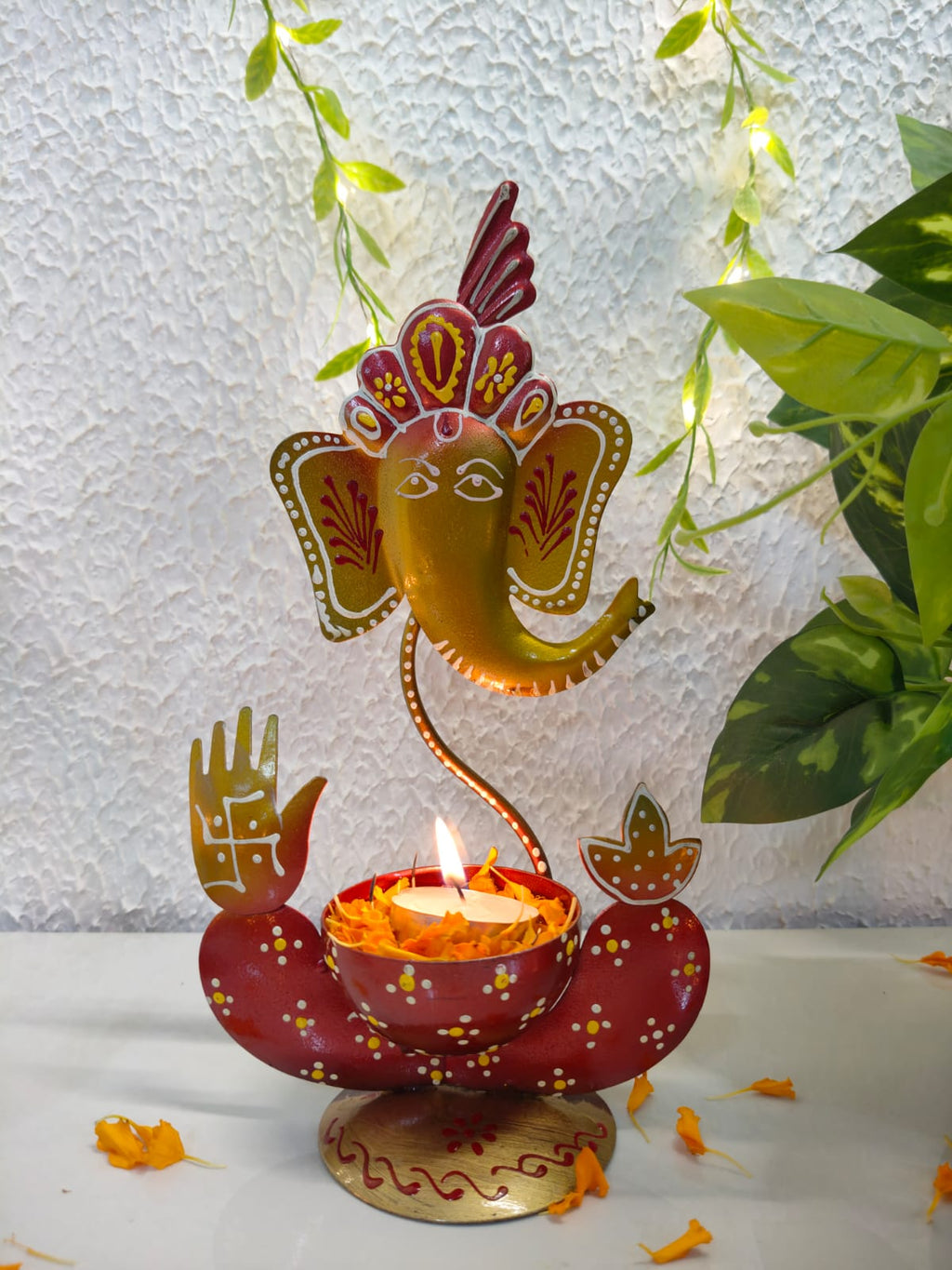 Iron Mini Ganesha Tlight Set of Five