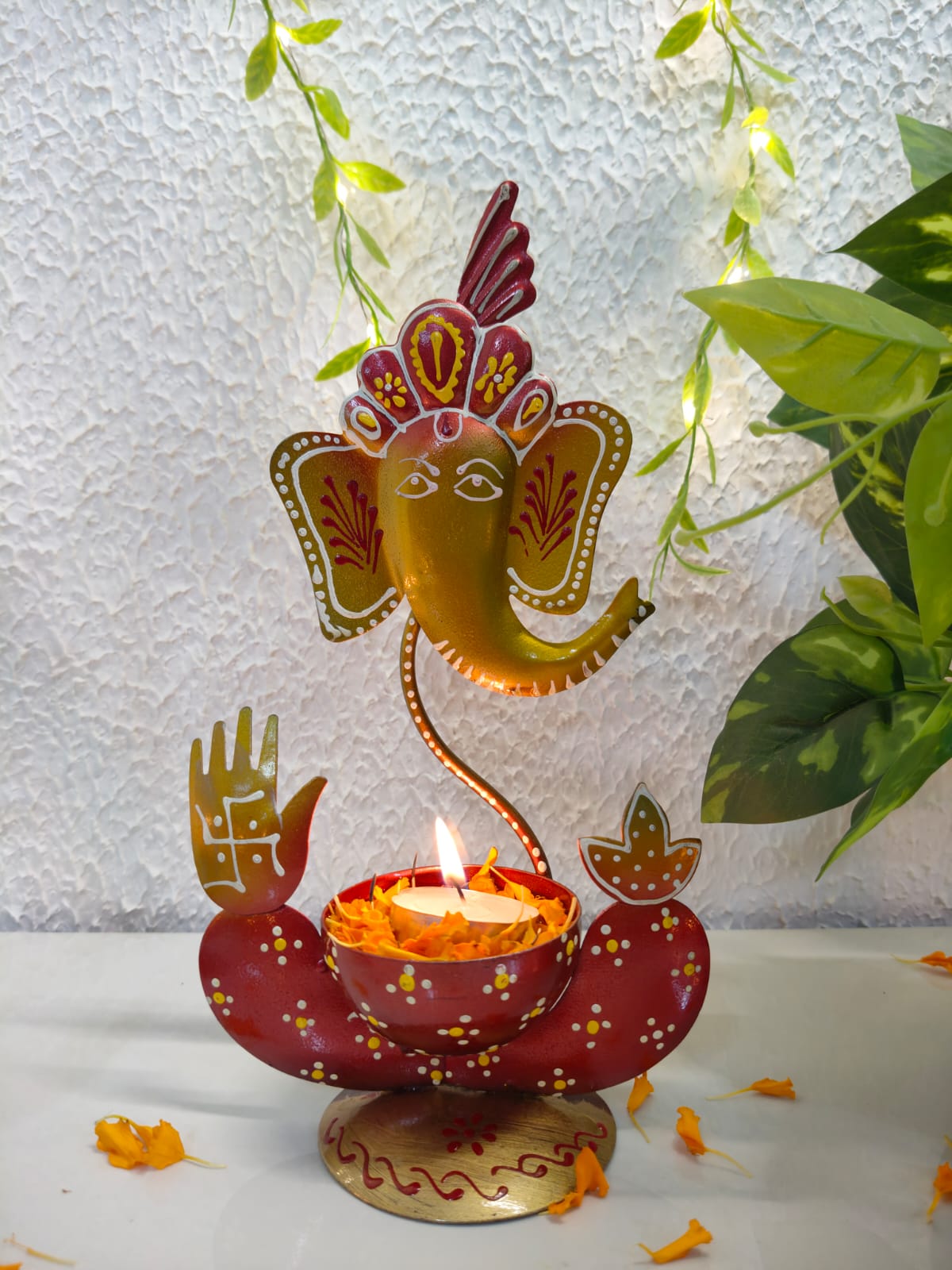Iron Mini Ganesha Tlight Set of Five