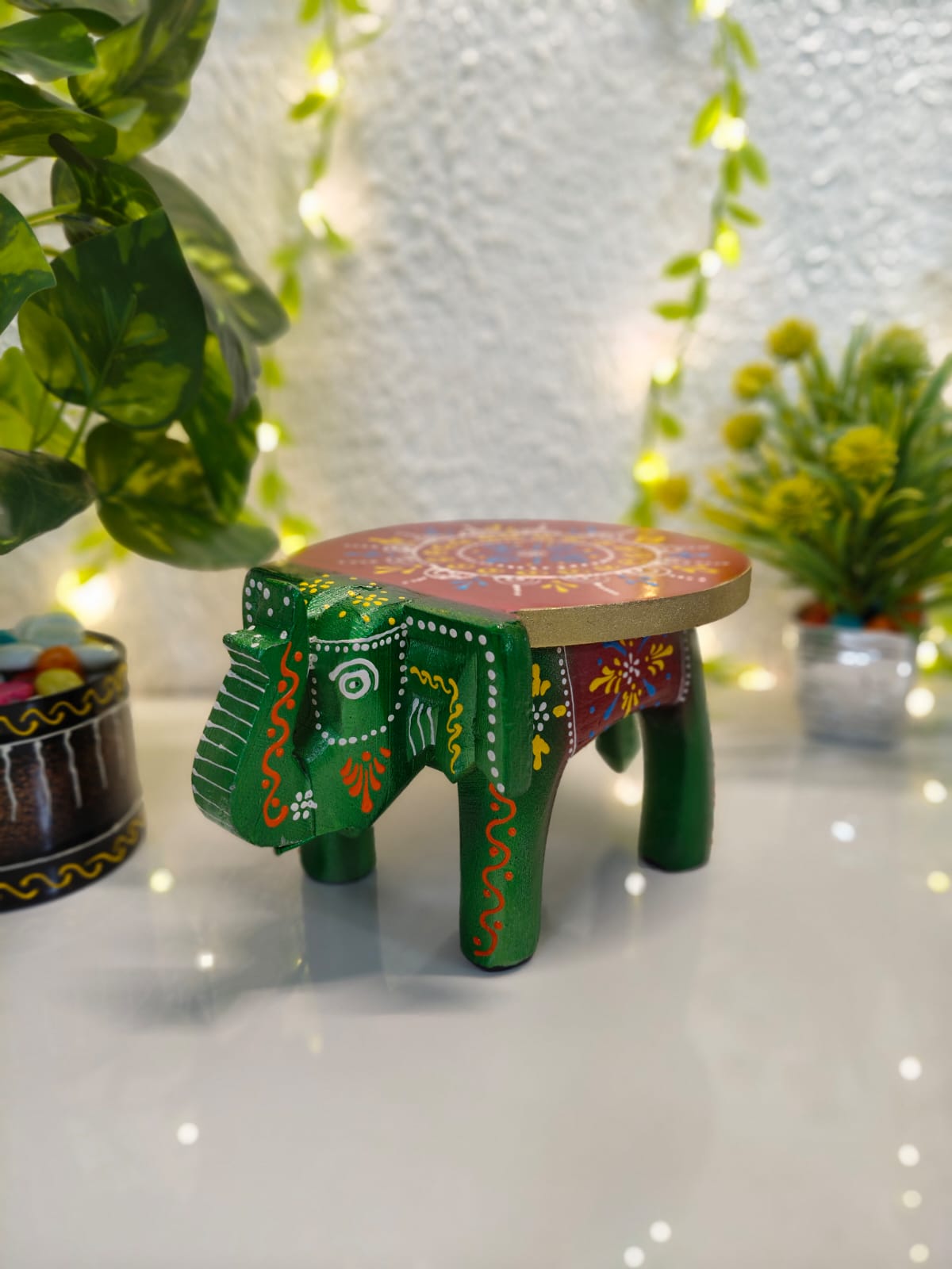 Wooden Mini 4inch Elephant stool