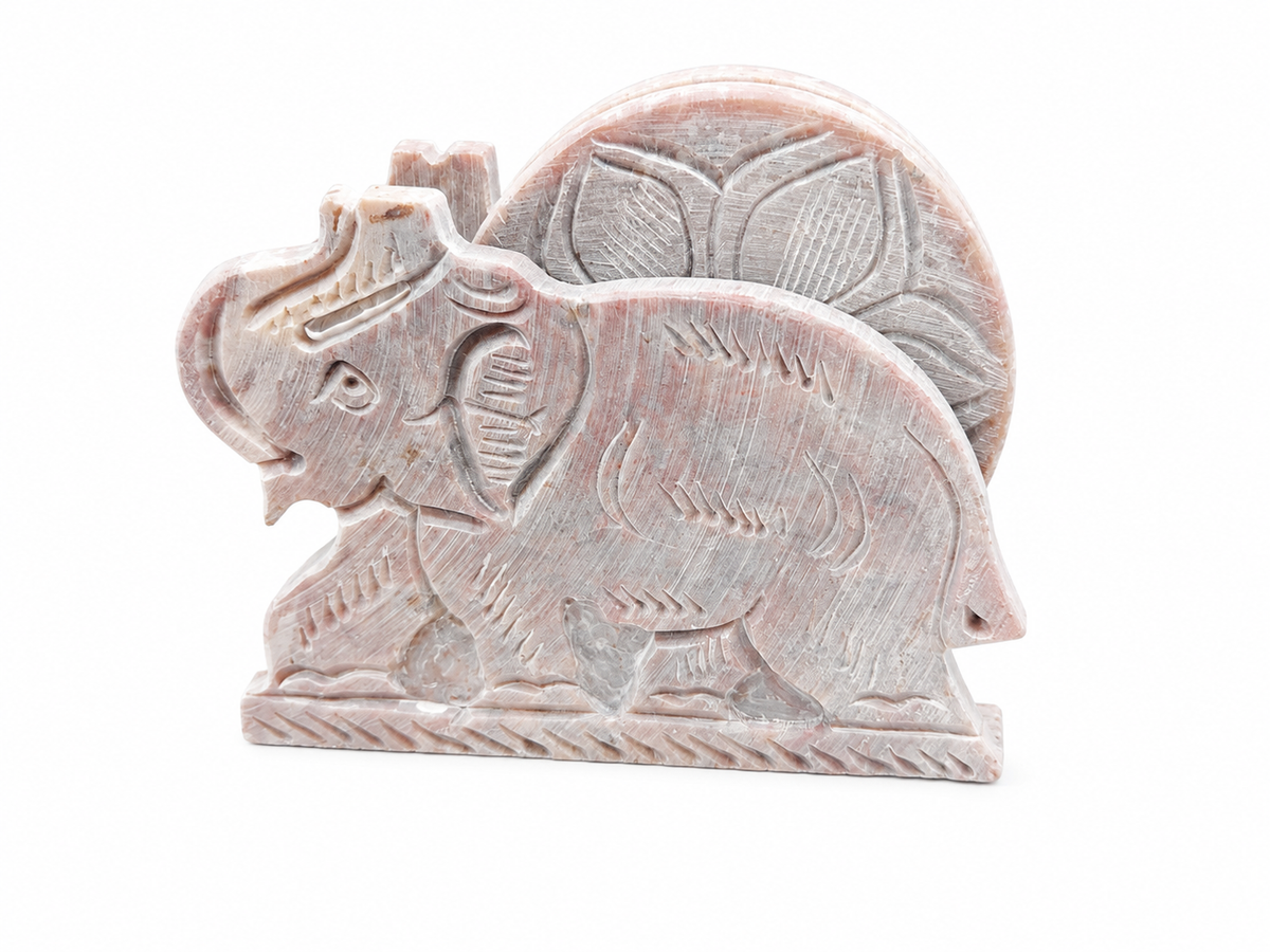 Classic Green Stone Elephant Coaster