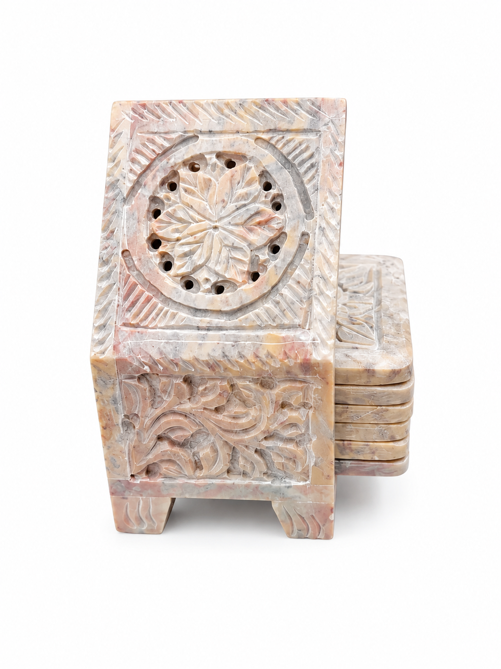 Classic Green Stone Hut Square Coaster