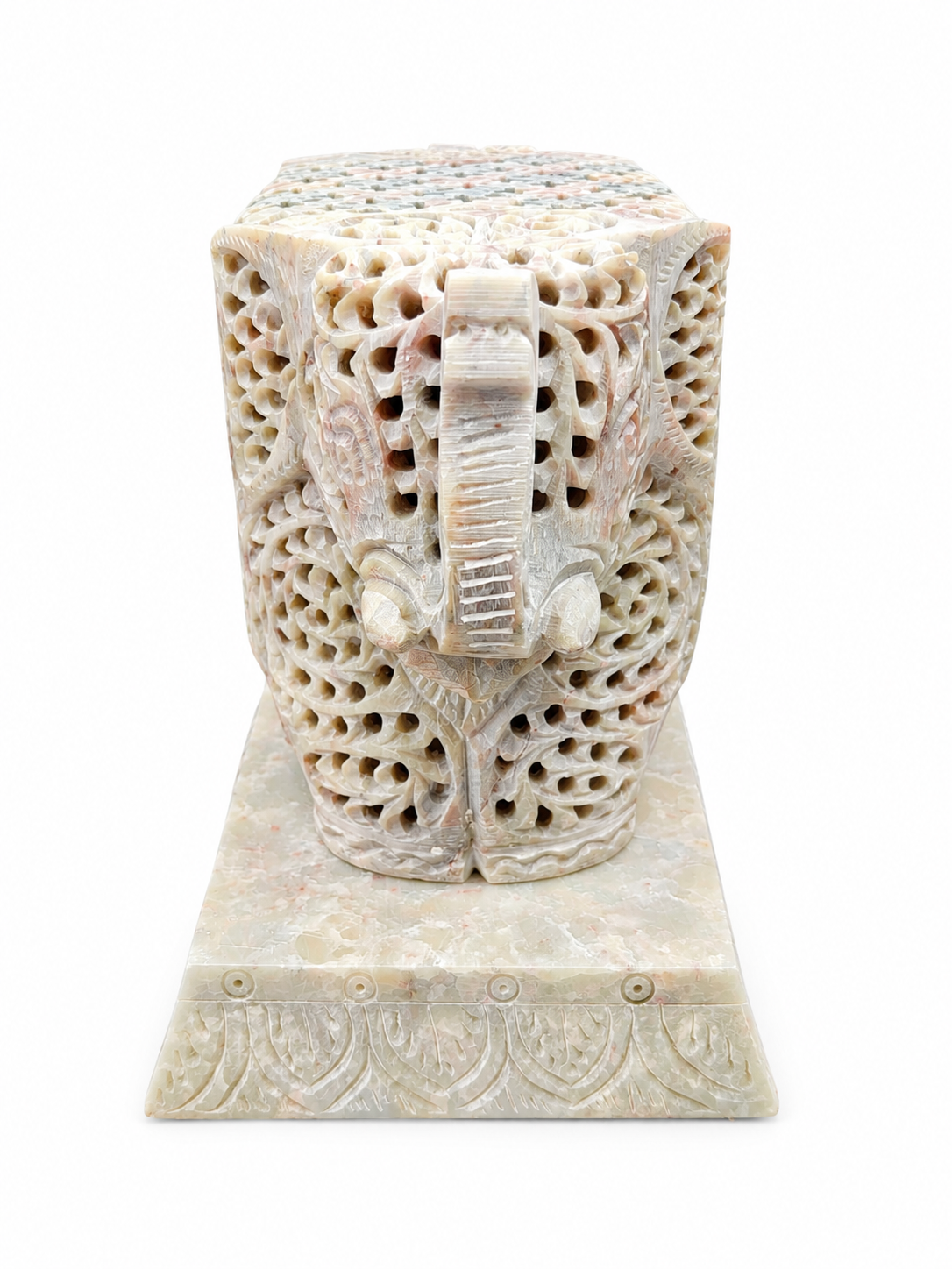 Classic Green Stone Two Side Elephant Lamp