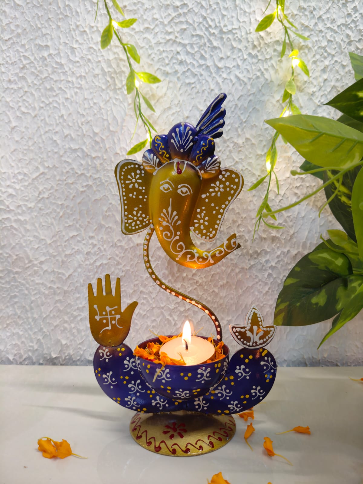 Iron Mini Ganesha Tlight Set of Five