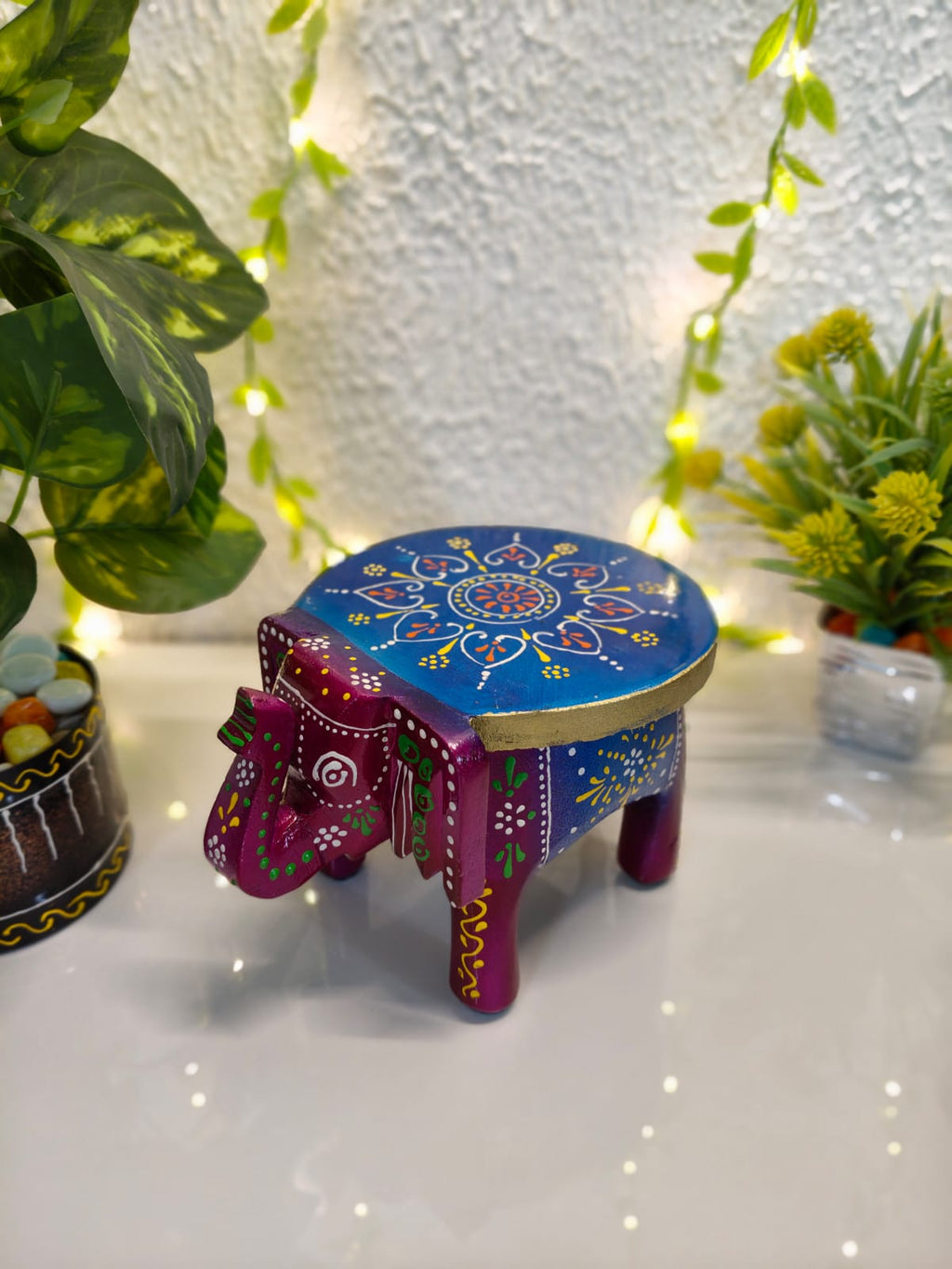 Wooden Mini 4inch Elephant stool