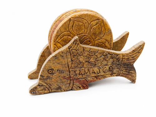 Classic Golden Stone Fish Coaster