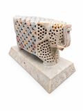 Classic Green Stone Two Side Elephant Lamp