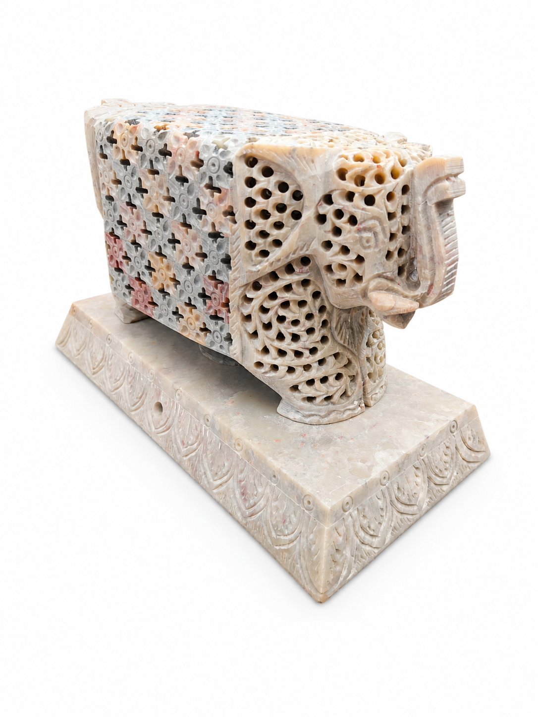 Classic Green Stone Two Side Elephant Lamp