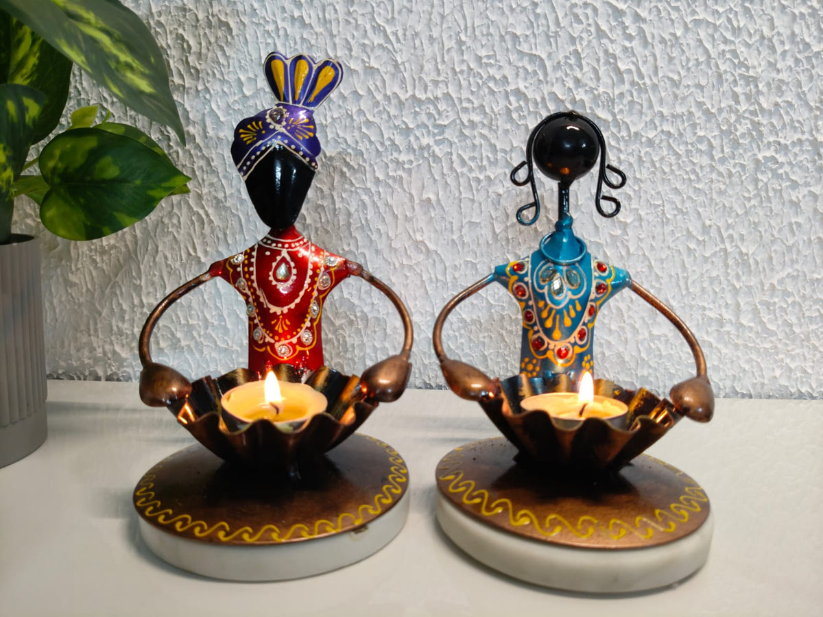 Iron Katori couple Tlight set of Two
