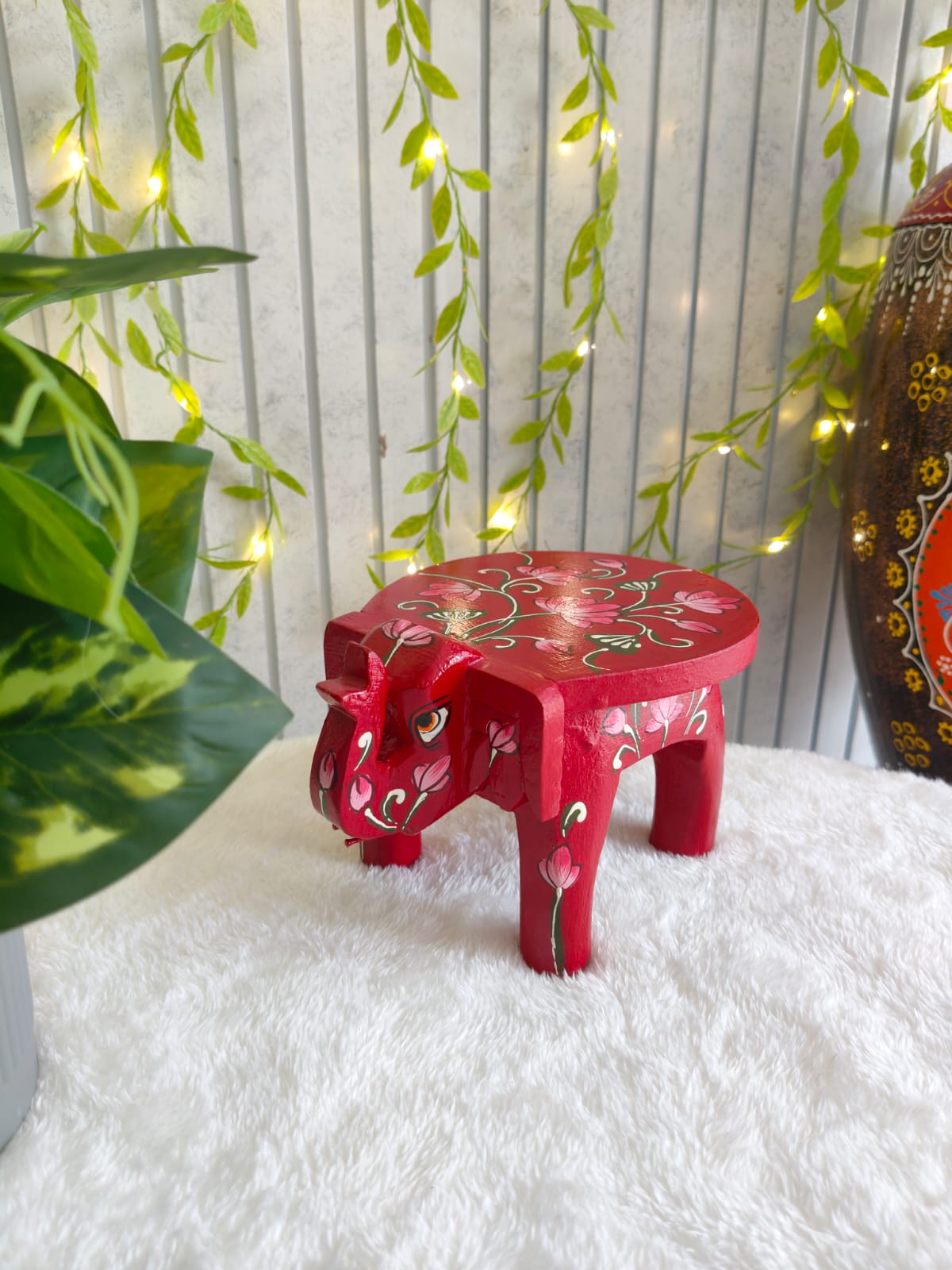 Wooden Mini 4inch Elephant stool