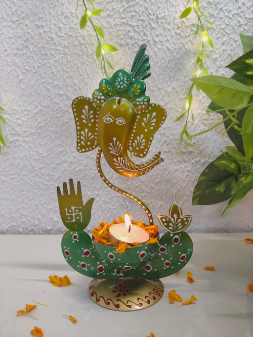 Iron Mini Ganesha Tlight Set of Five