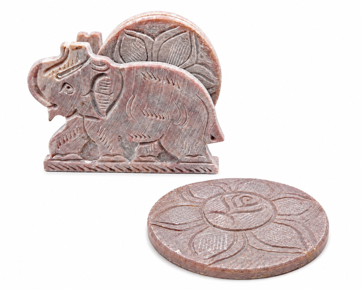 Classic Green Stone Elephant Coaster