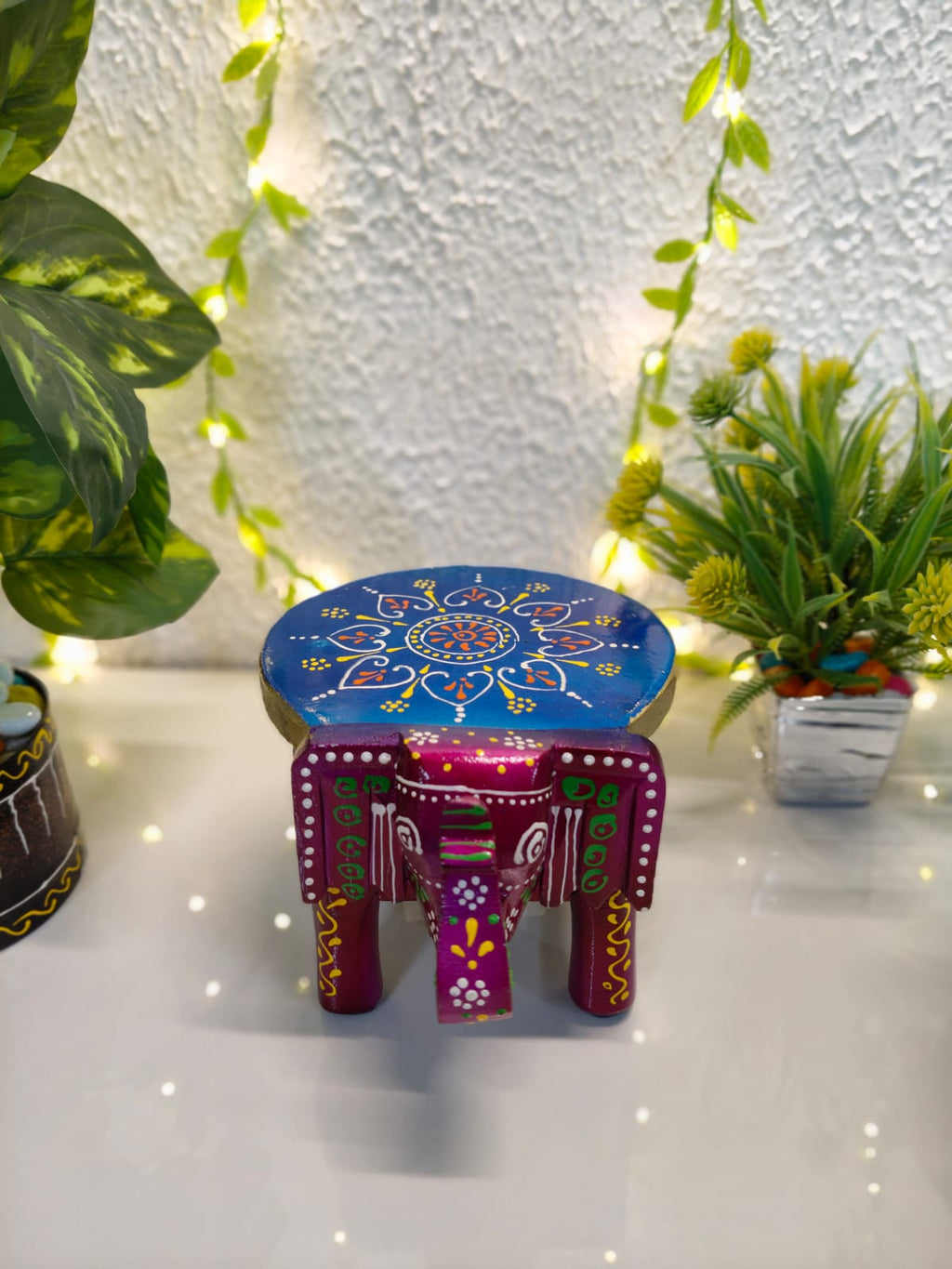 Wooden Mini 4inch Elephant stool