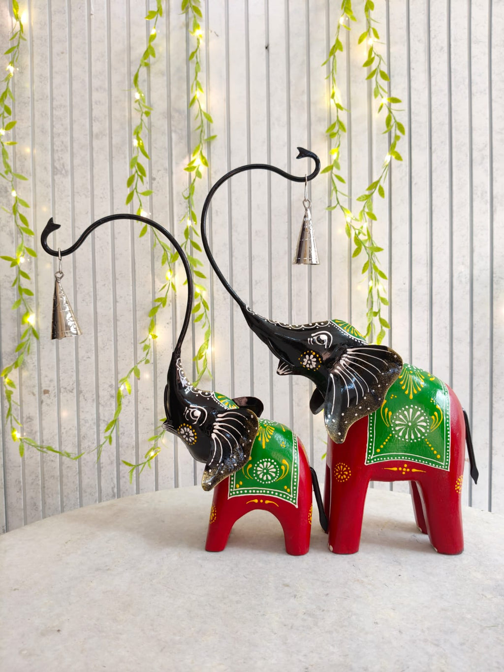Mother Baby Iron Elephant Pair