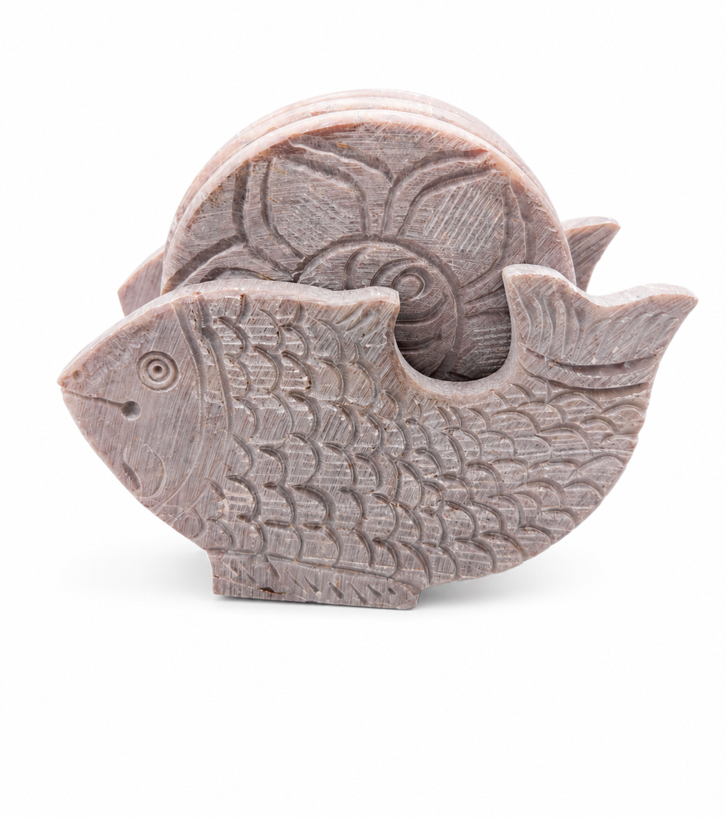 Classic Green Stone Fish Coaster
