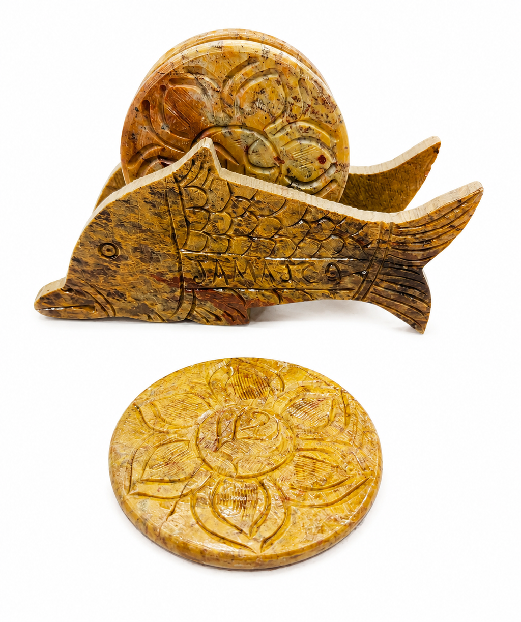 Classic Golden Stone Fish Coaster