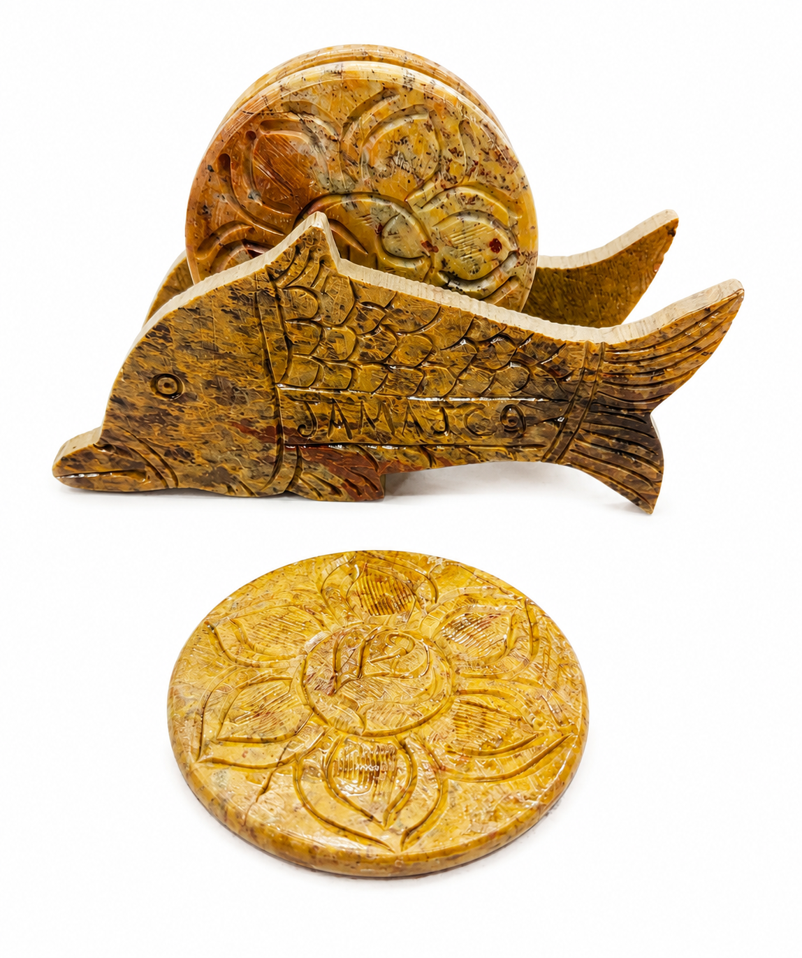 Classic Golden Stone Fish Coaster