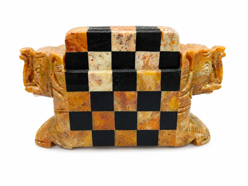 Classic Green Stone Chess Square Coaster
