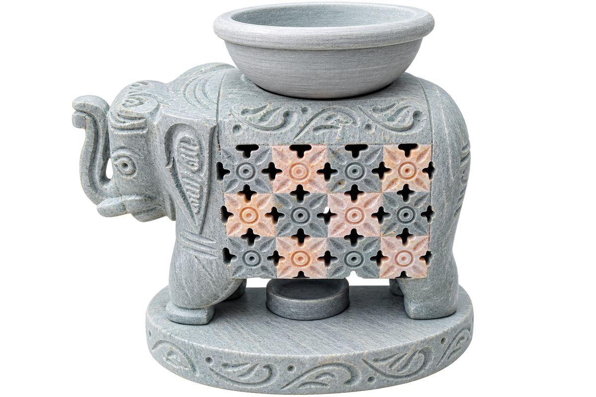 Classic Green Stone Elephant Diffuser